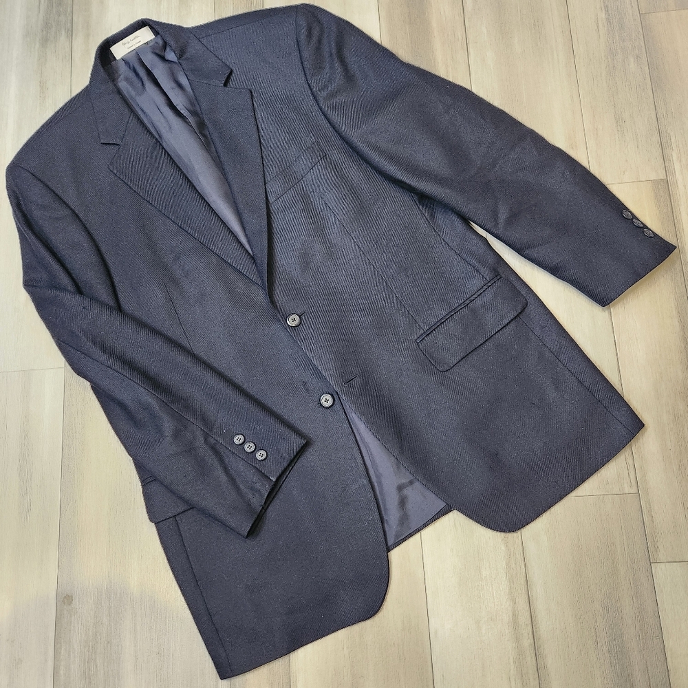 Nordstrom Loro Piana sport coat 43LT Large Tall navy blue 100%cashmere blazer